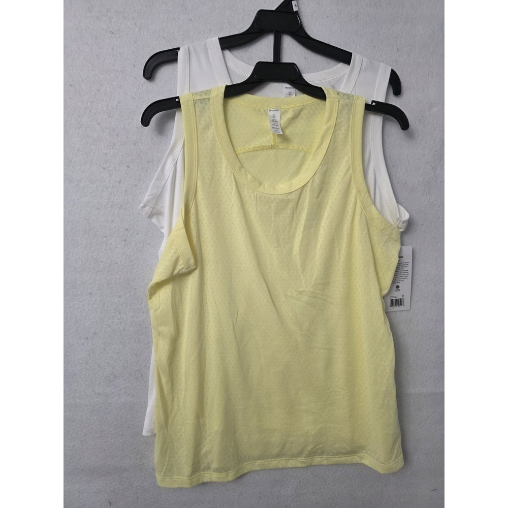 Marika Seamless Perforated Tank Top in Sunshadow Yellow And White Set Of 2 Tank